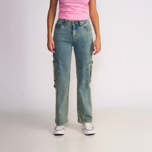 Jeans Cargo Carpenter Detalles en Bolsillo