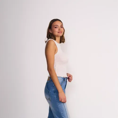 Polera Sin Mangas Street Core Panal de Abeja