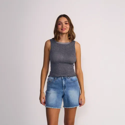 Polera Sin Mangas Essentials Knitwear Calado