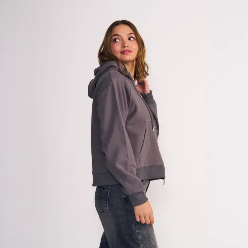 Polerón Hoodie Raglan Full Zipper Parche Frontal