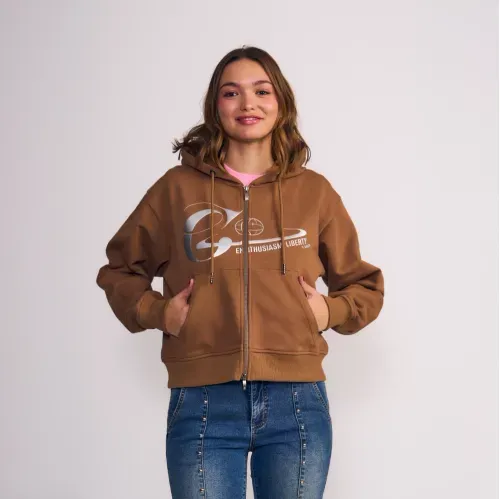 Polerón Hoodie Full Zipper Frontal Print