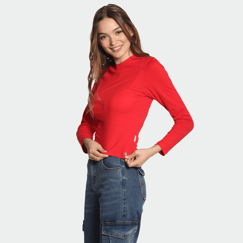 Polera Manga Larga Recogido Lateral