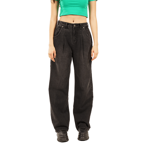 Jeans Amy Push in Black Alforzas Delanteras y Cortes