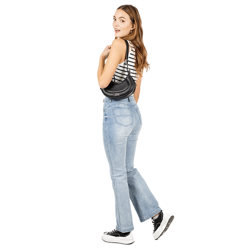 Jeans Britney Pfit Light Blue Detalles Strass Pasadores y Bolsillos