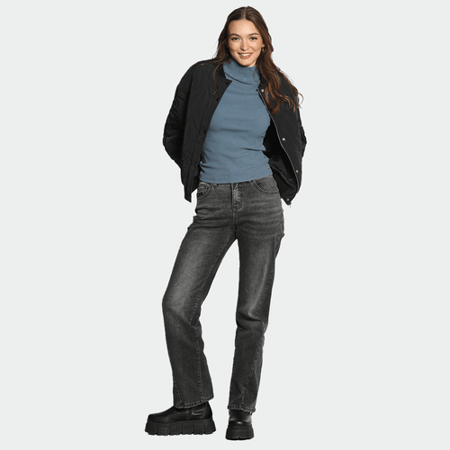 Jeans Straight Dark Gray Diseño Frontal