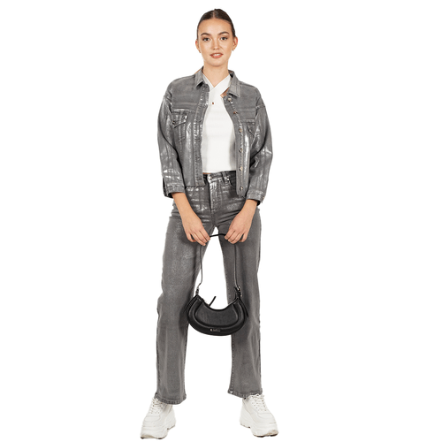 Chaqueta Denim Glossy Silver Effect