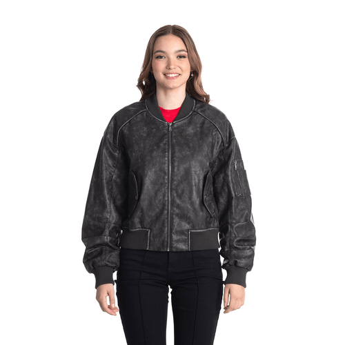Chaqueta PU Bomber Regular Fit