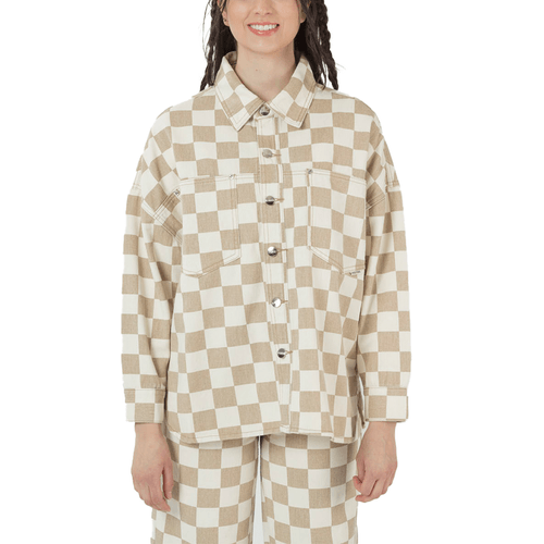 Chaqueta Cotton Oversize Square Full Print