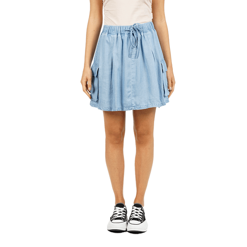 Falda Short Denim Cargo