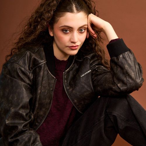 Chaqueta PU Bomber Regular Fit