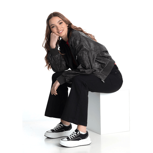 Chaqueta PU Bomber Regular Fit