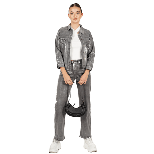 Chaqueta Denim Glossy Silver Effect