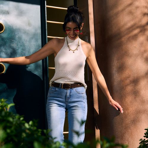 Polera Sin Mangas Essentials Knitwear Halter Fit