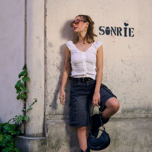 Blusa Pure Nature Semi Manga Abullonada