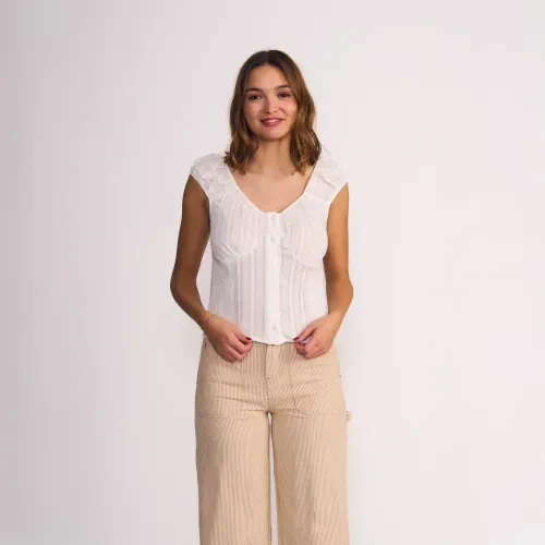 Blusa Pure Nature Semi Manga Abullonada