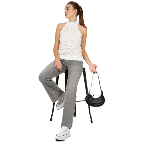 Jeans Britney Pfit Light Gray Desgaste en Bolsillos y Basta