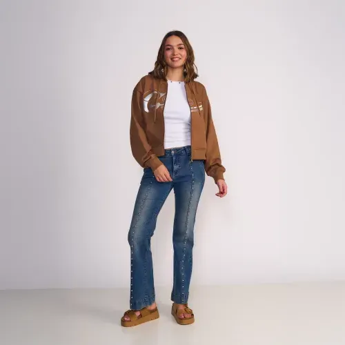 Jeans Loose Britney Mid Rusty con Tachas